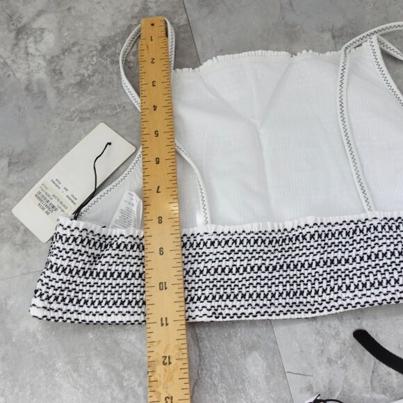 KISUII Bikini Set Large White Two Piece Halter Smocked Hipster Bikini BARNEYS - Picture 10 of 16